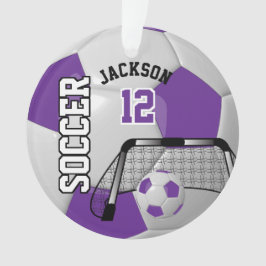 Paars en wit Voetbal personaliseren Ornament