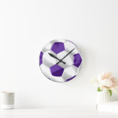 Paars en wit Voetbal Ronde Klok (Huis)