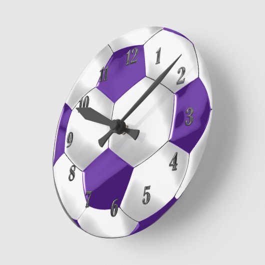 Paars en wit Voetbal Ronde Klok (Hoek)