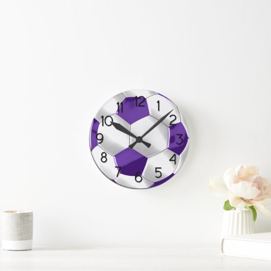 Paars en wit Voetbal Ronde Klok (Huis)
