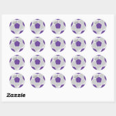 Paars en wit Voetbal Ronde Sticker (Vel)