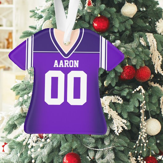 Paars en wit voetbalshirt ornament