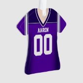 Paars en wit voetbalshirt ornament (voorkant)