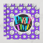 Paars en wit Volleybalpatroon Kaart (Voorkant / Achterkant)