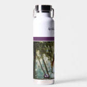 Paars en wit waterfles (Voorkant)