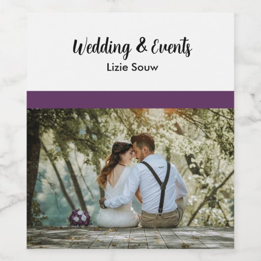 Paars en wit wijn etiket (Enkel label)