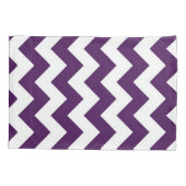 Paars en wit Zigzag Geometrisch Patroon Kussensloop (Achterkant)