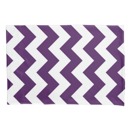 Paars en wit Zigzag Geometrisch Patroon Kussensloop (Voorkant)