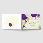 paars en witte bloemen gouden botanische gouden bl gastenboek (Volledig)