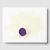 paars en witte bloemen gouden botanische gouden bl gastenboek (Achterkant)