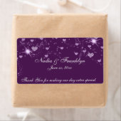 Paars en Witte Bruiloft, Bedankt Wijnetiket Etiket (Insitu)