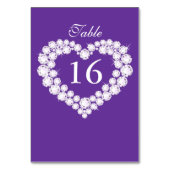 Paars- en witte diamantharttabel kaart (Voorkant)