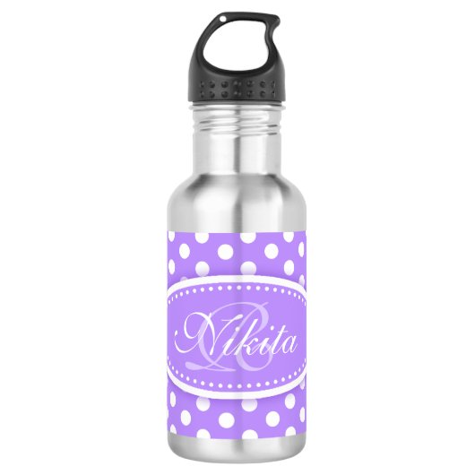 Paars en witte drinken waterfles  (Voorkant)
