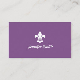 Paars en Witte Fleur de Lis Visitekaartje