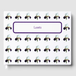 Paars en Witte Iris-gastenboek Gastenboek