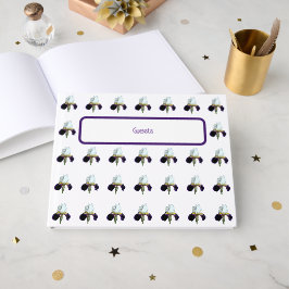 Paars en Witte Iris-gastenboek Gastenboek