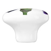 Paars en Witte Iris Keramische Ladeschijf Knop (Zijkant)