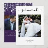 Paars en Witte Lichten Foto Trouw Aankondiging (Voorkant / Achterkant)