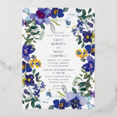 Paars en witte orchidee Waterverf Folie Uitnodiging (Voorkant)