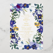 Paars en witte orchidee Waterverf Folie Uitnodiging (Voorkant)