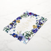 Paars en witte orchidee Waterverf Folie Uitnodiging (Gedraaid)