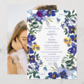 Paars en witte orchidee Waterverf Kaart (Voorkant / Achterkant)