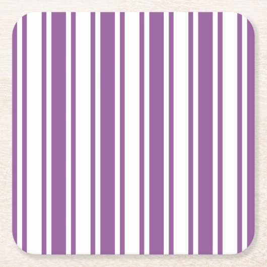 Paars en witte snoepjes strepen kartonnen onderzetters (Voorkant)
