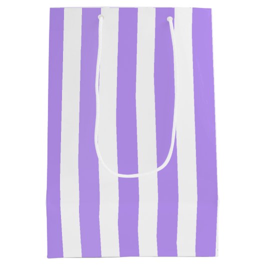 Paars en witte snoepjes strepen medium cadeauzakje (Achterkant)
