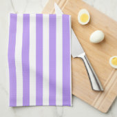Paars en witte snoepjes strepen theedoek (Quarter Fold)