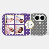 Paars en Witte Sterren Patroon Fotocollage Case-Mate iPhone Case (Achterkant (horizontaal))