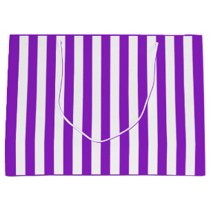 Paars en witte streep groot cadeauzakje