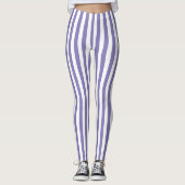 Paars en witte streep leggings (Voorkant)