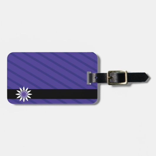 Paars en witte strepen bagagelabel (Voorkant horizontaal)