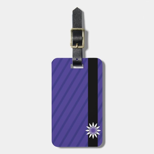 Paars en witte strepen bagagelabel (Voorkant verticaal)