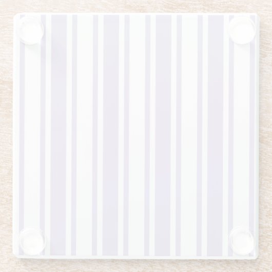 Paars en witte strepen van lavender glazen onderzetter (Achterkant)