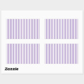 Paars en witte strepen van lavender rechthoekige sticker (Vel)