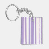 Paars en witte strepen van lavender sleutelhanger (Voorkant Links)