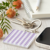 Paars en witte strepen van lavender sleutelhanger (Voorkant Rechts)