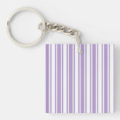 Paars en witte strepen van lavender sleutelhanger (Voorkant)