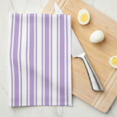 Paars en witte strepen van lavender theedoek (Quarter Fold)