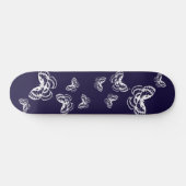 Paars en Witte Vlinders Patroon Persoonlijk Skateboard (Horizontaal)
