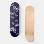 Paars en Witte Vlinders Patroon Persoonlijk Skateboard (Voorkant)