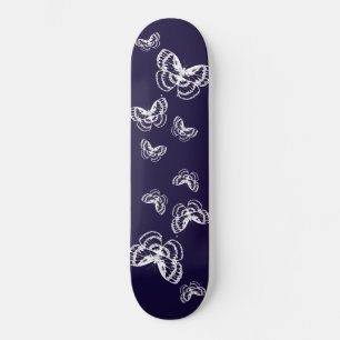 Paars en Witte Vlinders Patroon Persoonlijk Skateboard