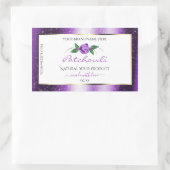 Paars- en witwaslabels Roos-ventilator Rechthoekige Sticker (Tas)