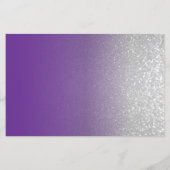 Paars en zilver Glitter - Menu (Achterkant)