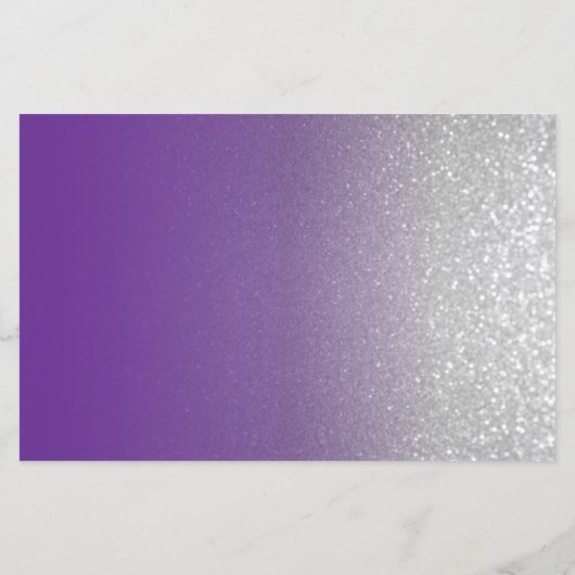 Paars en zilver Glitter - Menu (Achterkant)