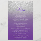 Paars en zilver Glitter - Menu (Voorkant)