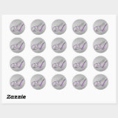 Paars en zilver Glitter Monogram A Sticker (Vel)