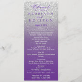 Paars en zilver Glitter-programma Programmakaart (Voorkant)