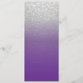 Paars en zilver Glitter-programma Programmakaart (Achterkant)